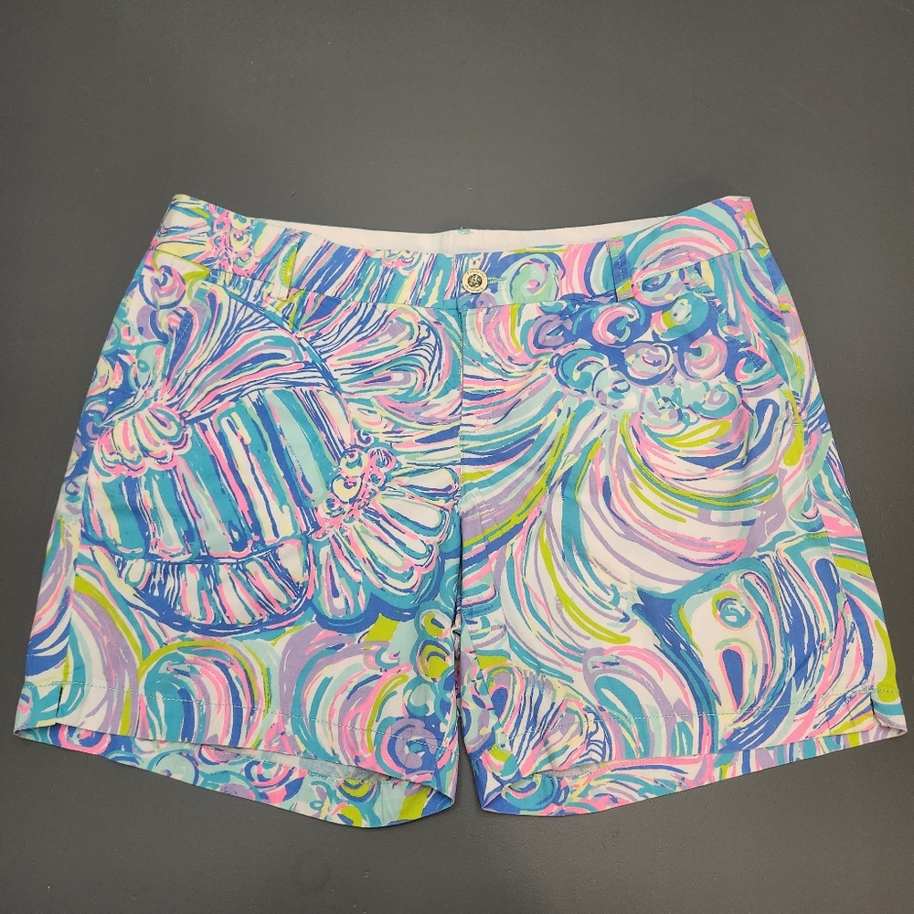 Lilly Pulitzer Jayne Short Gillty Pleasure Cotton 7 Inch Inseam Size 14 Beachy